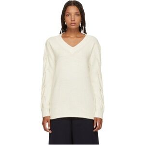 NWT See by Chloe White V-Neck Sweater